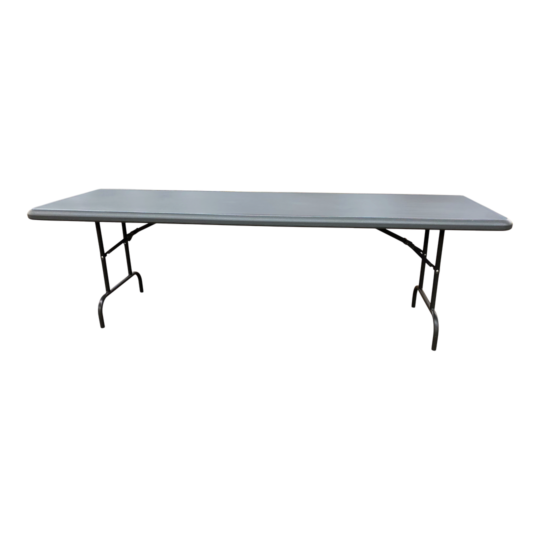 A picture of a charcoal folding table.