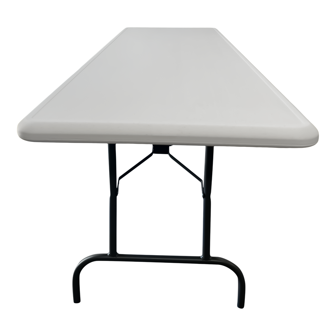 A picture of the top of a platinum folding table.