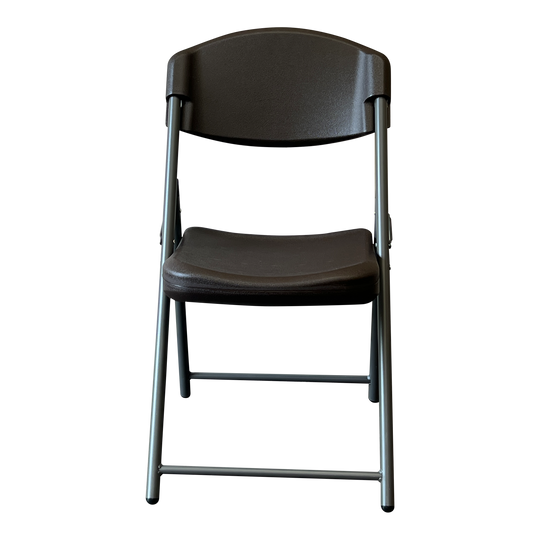 A forward facing expresso chair.