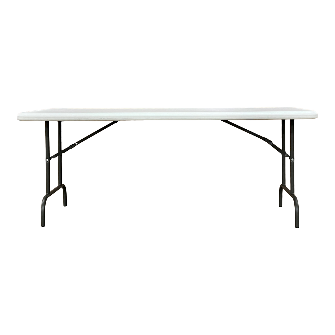 Platinum 6-foot folding table open.