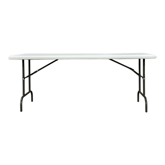 Platinum 6-foot folding table open.