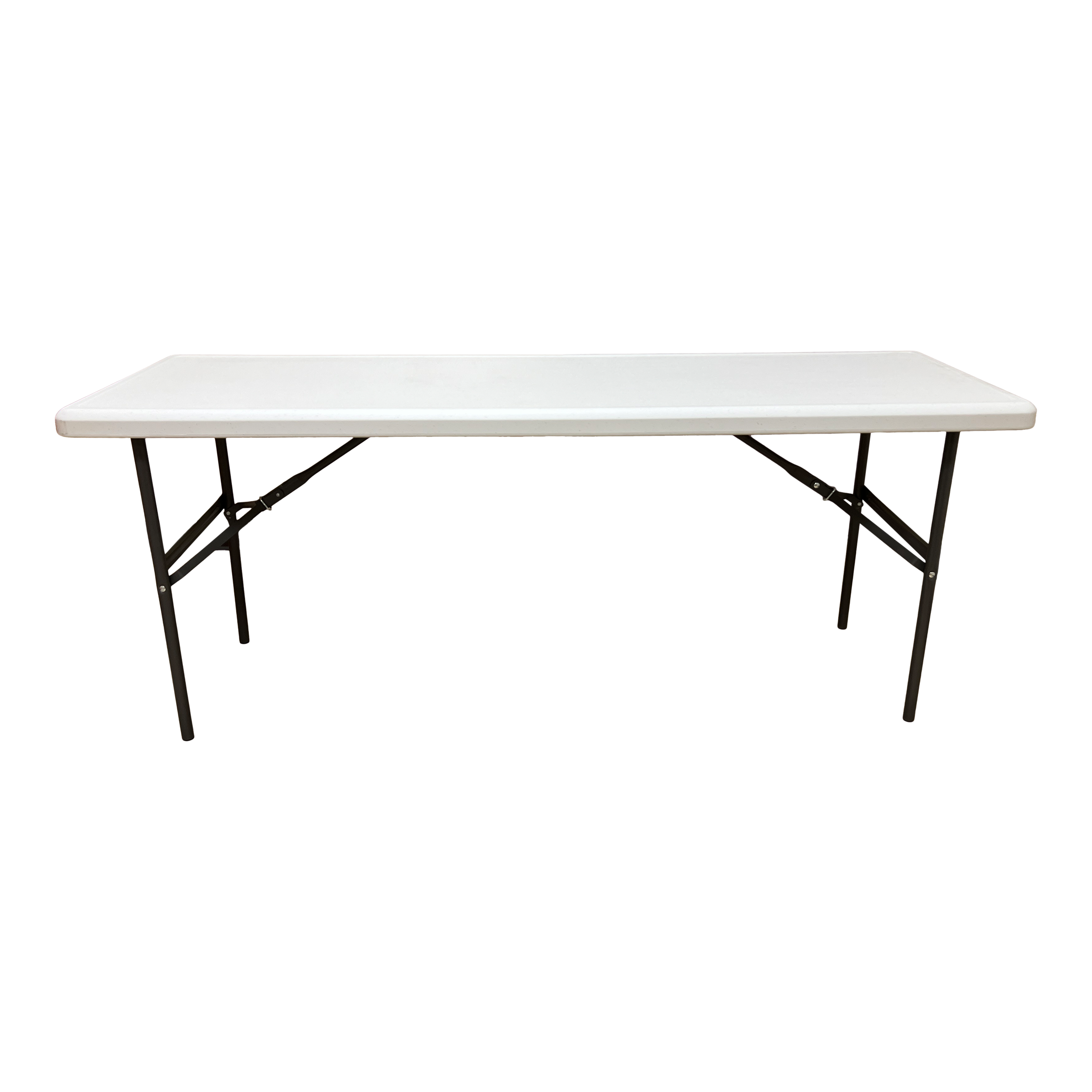 A platinum six-foot folding table.