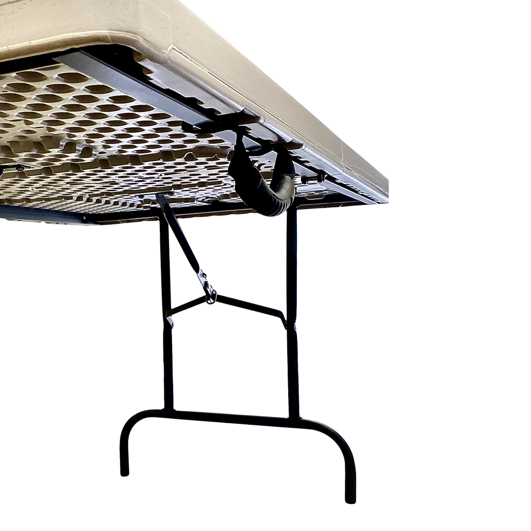 Underside view of a platinum table.