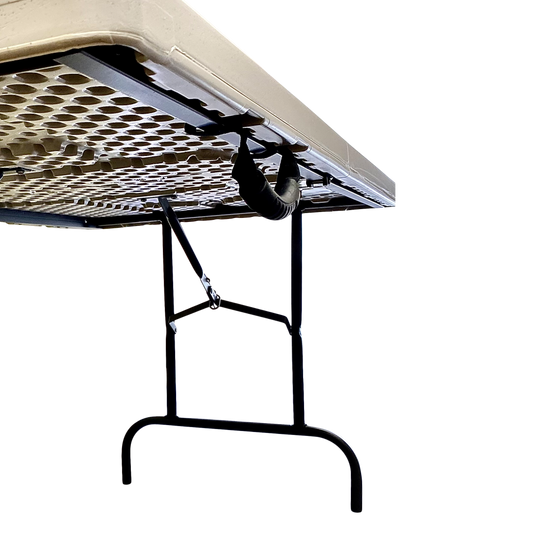 Underside view of a platinum table.