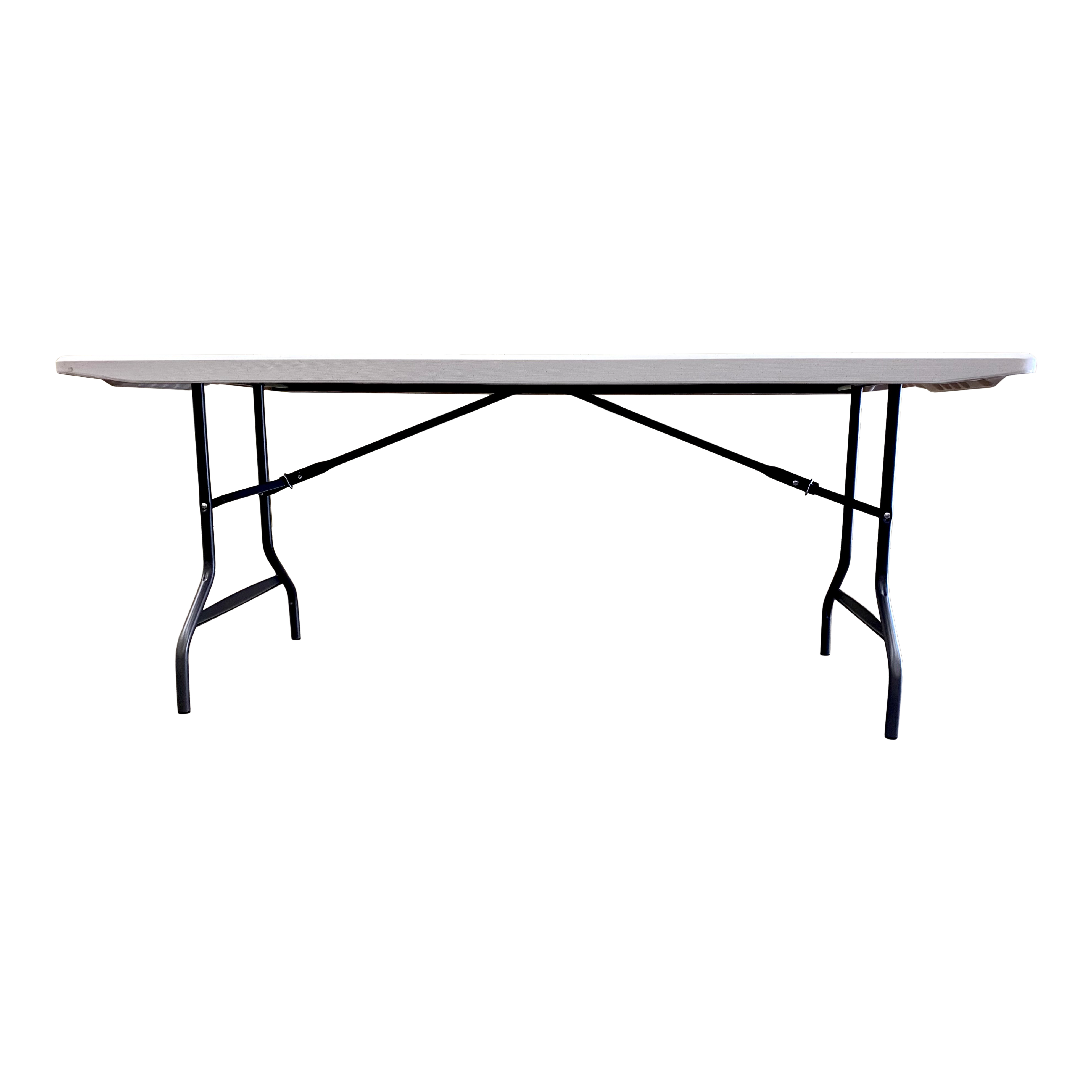 A platinum six-foot folding table.