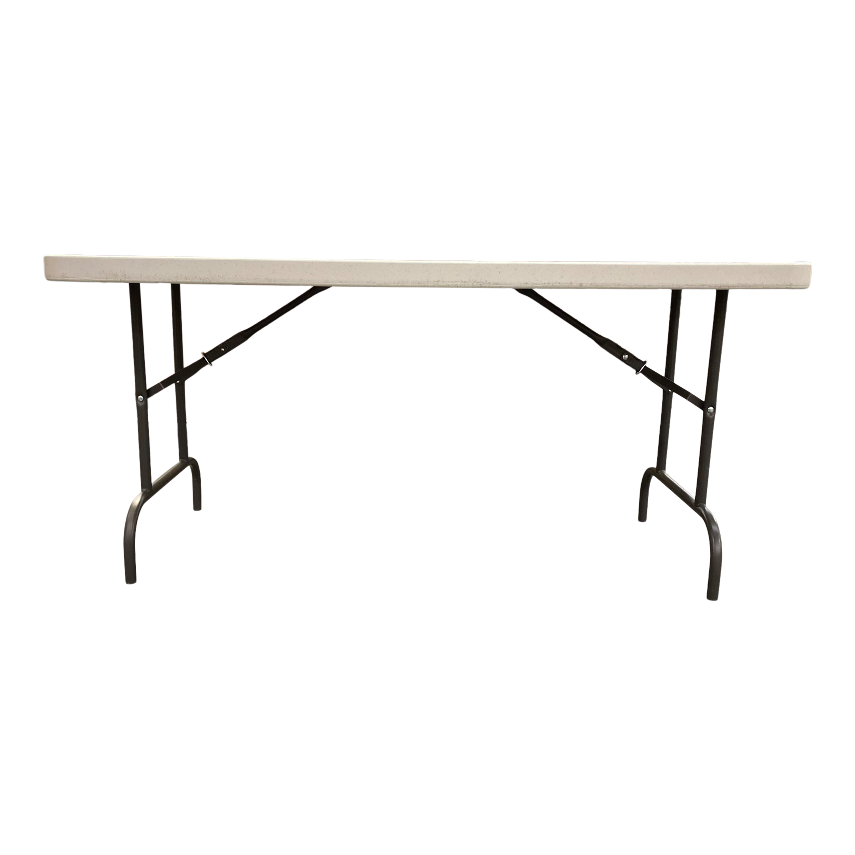 A platinum five-foot folding table.