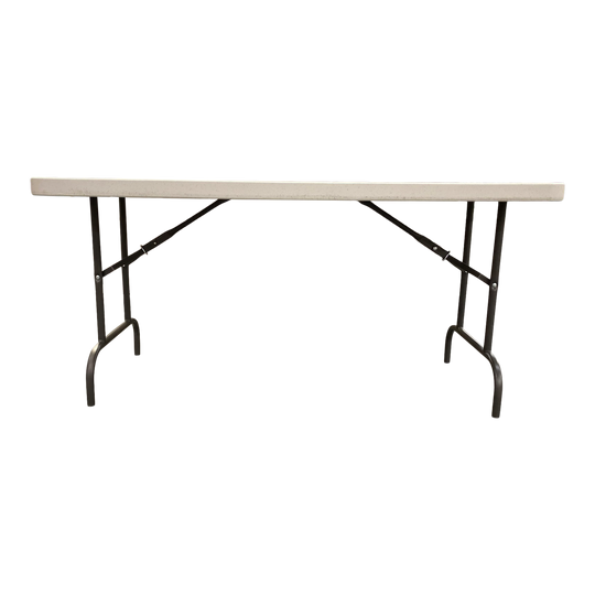 A platinum five-foot folding table.