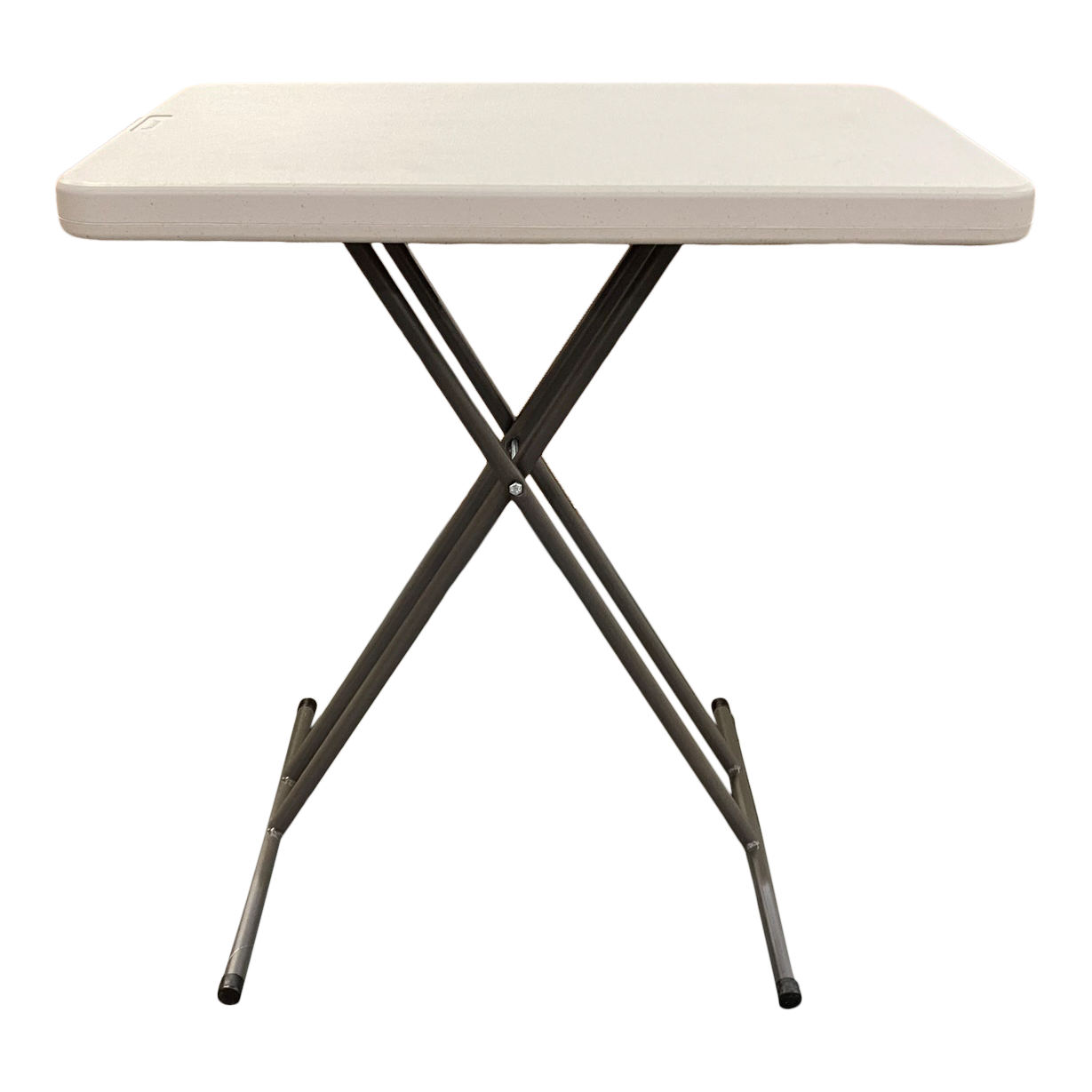 A platinum compact personal folding table. 