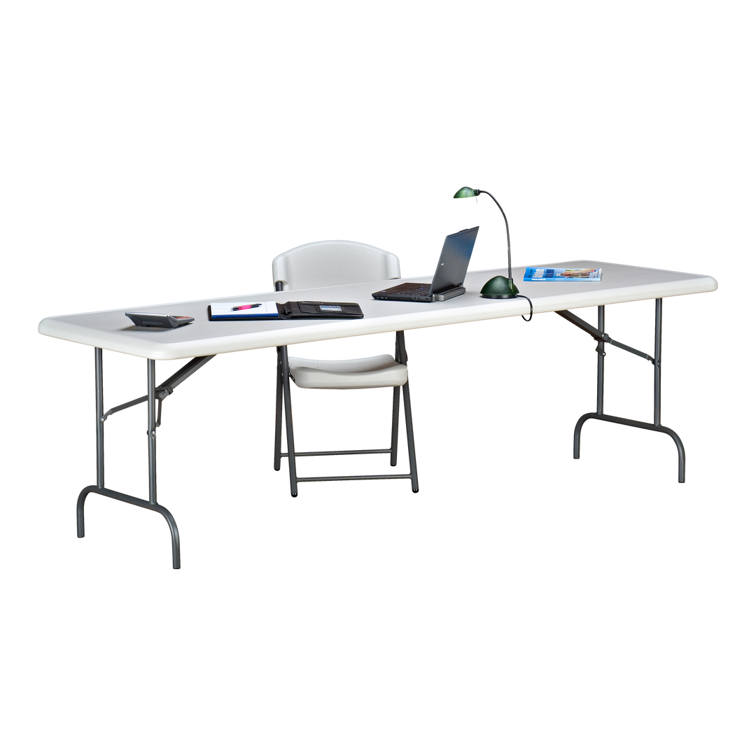SKILCRAFT® 7105-01-576-6179: Platinum Eight-Foot Folding Table SKILCRAFT® 7105-01-576-6179: Platinum Eight-Foot Folding Table