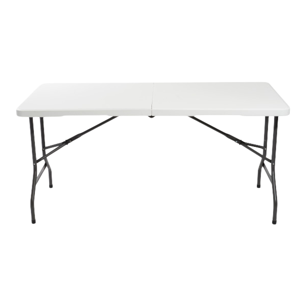 A platinum folding table. 