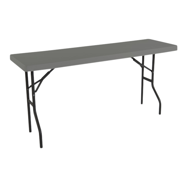 A diagonal charcoal table. 