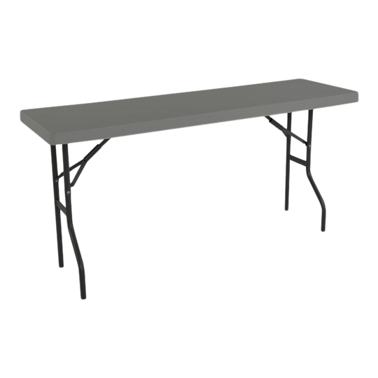 A diagonal charcoal table. 