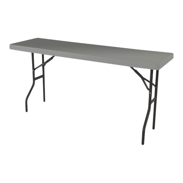 A diagonal charcoal table. 