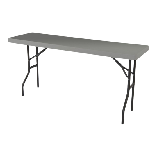 A diagonal charcoal table.